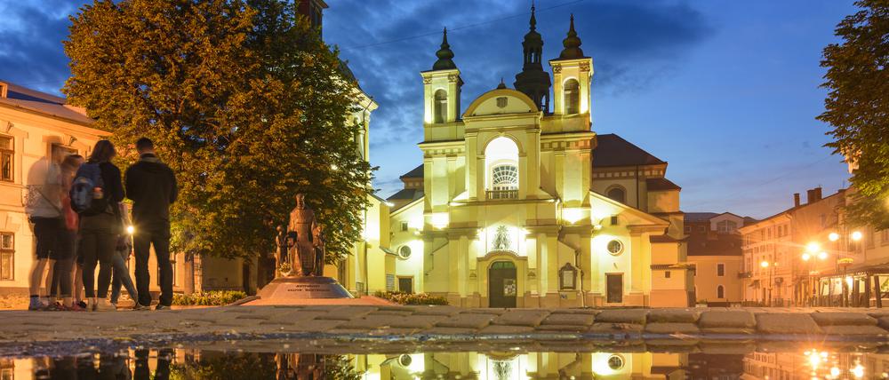 Ivano-Frankivsk, Precarpathian Art Museum (former Parish Church of Virgin Mary), Sheptytsky Square in Ivano-Frankivsk Oblast, Ukraine