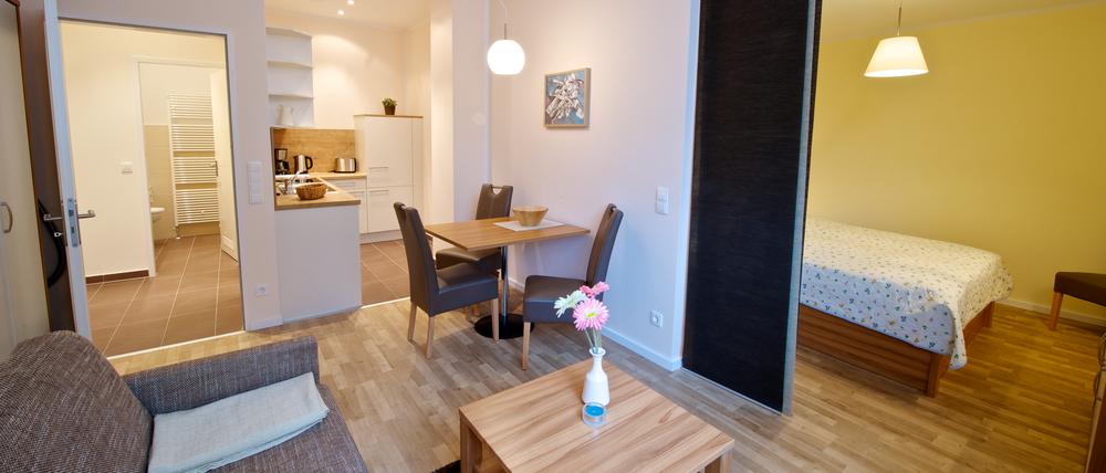 In der Berliner Tankredstraße betreibt die „Gilde“ Heimbau Wohnungsbaugesellschaft mbH diese Gästewohnung