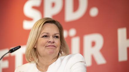 Innenministerin Nancy Faeser (SPD) auf einer Pressekonferenz am 03.02.2023 03.02.2023. 