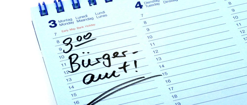 "Termineintrag "" Buergeramt"" in einem Terminkalender"