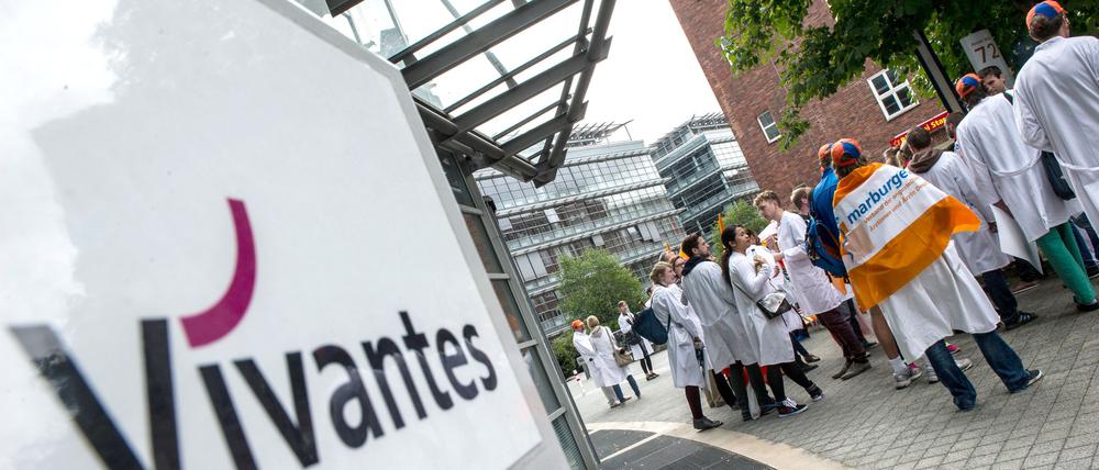 Ein Ärztestreik in den Berliner Vivantes-Kliniken 2014.