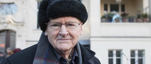 Gerhard Wolf 2016 bei einer Gedenkveranstaltung für seine Ehefrau, der Schriftstellerin Christa Wolf,  in Berlin-Pankow. 