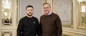 Boris Pistorius (r, SPD) und Wolodymyr Selenskyj, Präsident der Ukraine.