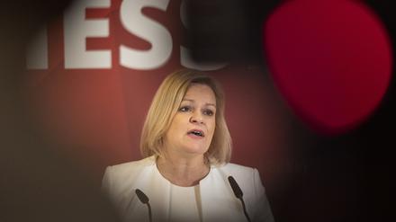 Bundesinnenministerin Nancy Faeser (SPD) möchte in Hessen Ministerpräsidentin werden.