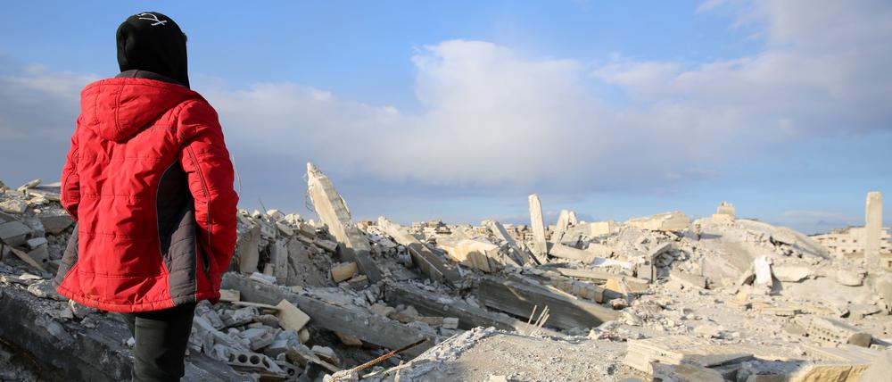 Idlib am Tag nach dem Erdbeben.