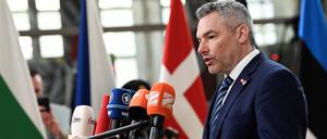 Der österreichische Bundeskanzler Nehammer vor dem EU-Gipfel in Brüssel.