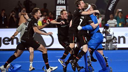 Mehr Jubel geht nicht. Die deutschen Hockeyspieler nach dem WM-Triumph am 29. Januar.
