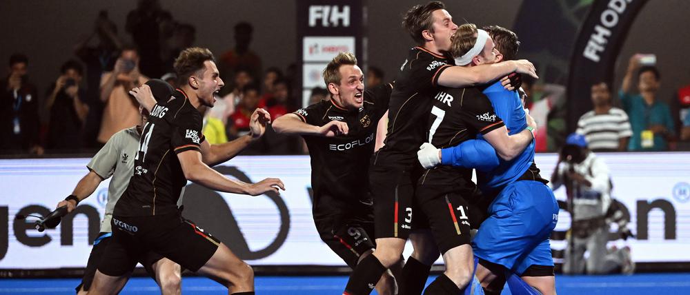 Mehr Jubel geht nicht. Die deutschen Hockeyspieler nach dem WM-Triumph am 29. Januar.