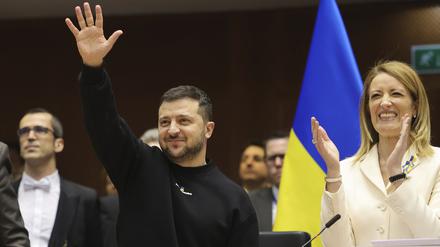Wolodymyr Selenskyj am Donnerstag zu Besuch bei der EU-Spitze in Brüssel. Zuvor war er in London und Paris. 