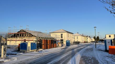 Ein Neubauquartier in Schönow (Bernau) im Januar 2022