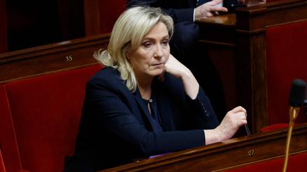 Marine Le Pen in einer Debatte zur Rentenreform in der Nationalversammlung
