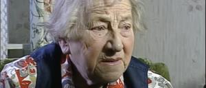 Maria Rimkus, sie ist auch unter dem Namen Maria Nickel bekannt, lebte von 1910 bis 2001. Das Bild stammt aus einer Dokumentation der Shoah Foundation.