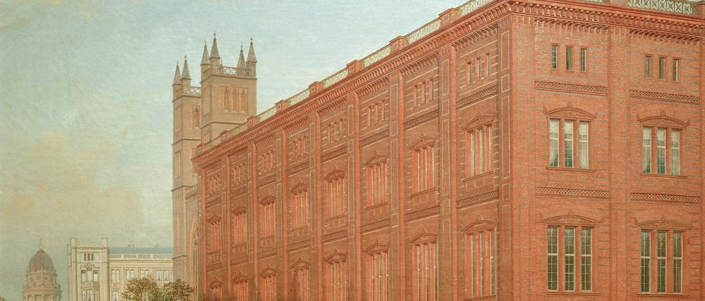 Die Bauakademie in Berlin, 1868 gemalt von Eduard Gaertner.
