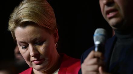 Berlins Regierende Bürgermeisterin Franziska Giffey am Wahlsonntag.