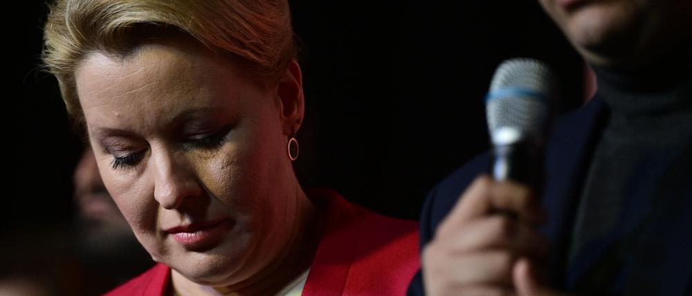 Berlins Regierende Bürgermeisterin Franziska Giffey am Wahlsonntag.