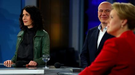 Bettina Jaraach (Grüne), Kai Wegner (CDU), Franziska Giffey (SPD).