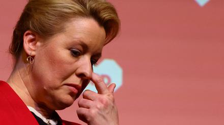Franziska Giffey, nachdem sie von den Wahlergebnissen für die SPD erfahren hat.