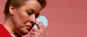 Franziska Giffey, nachdem sie von den Wahlergebnissen für die SPD erfahren hat.