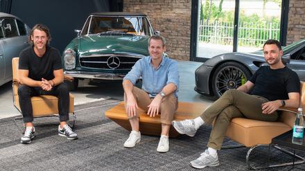 Emmanuel Bideault, Benjamin Stelter und Jack Bruten (v.li.) des Berliner Start-ups Silverpine
