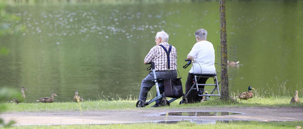 Spaziergänger im Park Sanssouci.