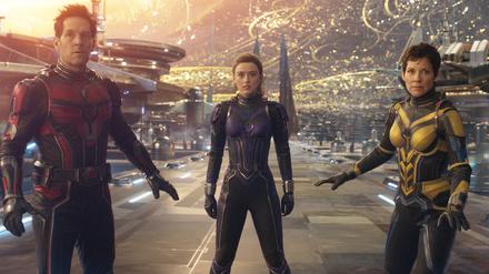 Paul Rudd, Kathryn Newton und Evangeline Lilly in Ant-Man.