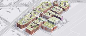 Ein Modell des Gewerbehöfe-Quartiers Go West in Berlin-Schmargendorf vom Büro Christoph Kohl Stadtplaner Architekten