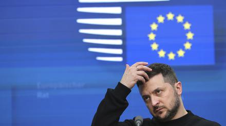 Der ukrainische Präsident Selenskyj beim EU-Gipfel am 9. Februar 2023.