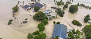 Die Wassermassen in Neuseeland reichten mancherorts bis ins zweite Stockwerk.