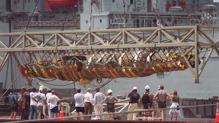 1864 gesunken, 1995 wiederentdeckt und 2000 gehoben: die „Hunley“.