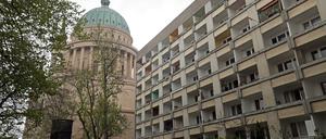 Die betroffenen Bäume stehen auf der Rückseite des Wohnblocks. 