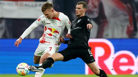 Dani Olmo (l.) und RB Leipzig stehen in Verhandlungen.