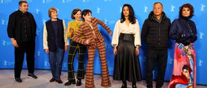Jury members Radu Jude, Valeska Grisebach, Carla Simon, Kristen Stewart, Golshifteh Farahani, Johnnie To and Francine Maisler attend a photo call at the 73rd Berlinale International Film Festival in Berlin, Germany, February 16, 2023. REUTERS/Fabrizio Bensch