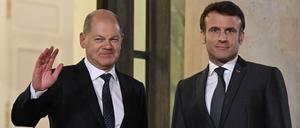 Der französische Präsident Emmanuel Macron und Bundeskanzler Olaf Scholz.