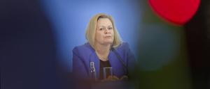 Nancy Faeser auf der Pressekonferenz zum Flüchtlingsgipfel im Februar 2023. 