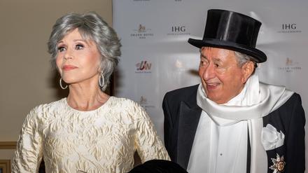 Jane Fonda mit Richard Lugner während des traditionellen Fototermins zum Opernball.