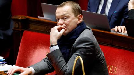Frankreichs Arbeitsminister Olivier Dussopt während einer Debatte im Parlament. 