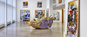 Blick in die Ausstellung der Galerie Capitain Petzel, deren Werkkomplex „Heavy Burschi“ nur komplett verkauft wird.