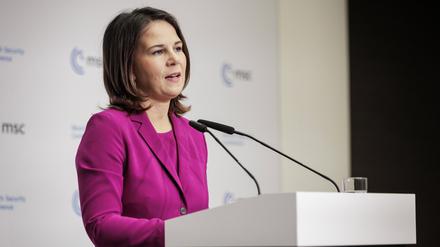 Außenministerin Annalena Baerbock (Bündnis 90/Die Grünen) auf der 59. Münchner Sicherheitskonferenz. 