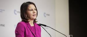 Außenministerin Annalena Baerbock (Bündnis 90/Die Grünen) auf der 59. Münchner Sicherheitskonferenz. 