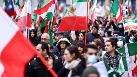 Demonstrationen gegen das Iran-Regime in Belgien.