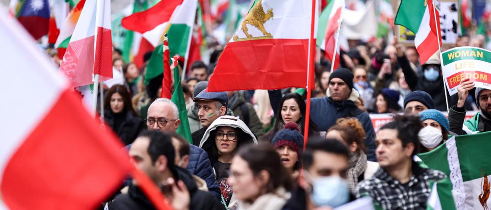 Demonstrationen gegen das Iran-Regime in Belgien.