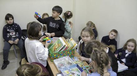 Schulunterricht im Bunker in der ukrainischen Stadt Odessa.