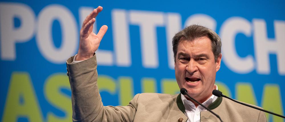 Der CSU-Vorsitzende und Bayerische Ministerpräsident Markus Söder spricht beim Politischen Aschermittwoch der CSU.