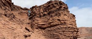 Red Stone ist ein vor über 100 Millionen Jahren ausgetrocknetes Flussdelta in der chilenischen Atacama-Wüste und gilt als eine Region auf der Erde, die am stärksten den heutigen Bedingungen auf dem Mars ähnelt.