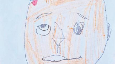 Lex, gemalt von seinem Bruder Neo, in der Ausstellung „Selten allein“.