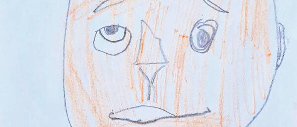 Lex, gemalt von seinem Bruder Neo, in der Ausstellung „Selten allein“.