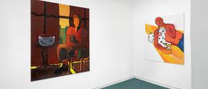 Blick in die Ausstellung „The Good Boi“ von Josip Novosel in der Galerie Noah Klink. 