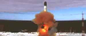 Am Start. Mit Nuklearsprengköpfen bestückbare Interkontinentalraketen vom Typ Sarmat will Putin in diesem Jahr in Dienst stellen.