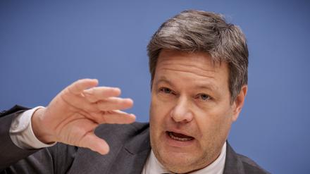 Robert Habeck (Bündnis 90/Die Grünen) bei der Vorstellung des Jahreswirtschaftsbericht 2023 der Bundesregierung.