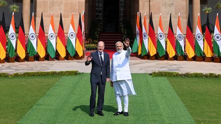 Olaf Scholz und Indiens Premier Modi.